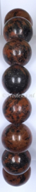 ABP04-09  Unisex armband met natuurstenen kralen*Mahonie obsidiaan*