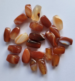 *NSA56   1 x Natuurstenen kraal *Agaat* Rechthoek 14/16 x 8/10mm
