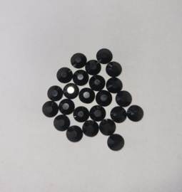 *PLS21   10 x Plakkristal 6.5 mm  AAA kwaliteit *Zwart*