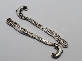 BKL14   1 x Boekenlegger Dolfijn (klein) antiek zilver 83 x 20mm