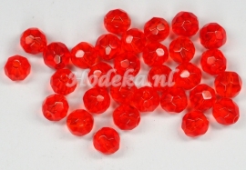 FCR06/06  12 x glaskraal facet Rood 6 mm