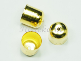 BKK40  8 x  Metalen eindkap 11x10mm Goudkleur