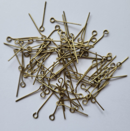 *BNK33  5 gram x Kettelstiften mat Goud 20mm