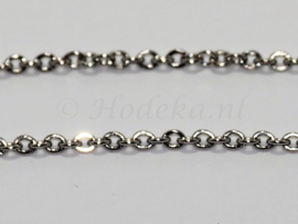 KBH17  10 cm. Ketting Antiek zilver ca. 3 x 2.5 mm