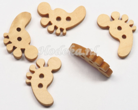 *KNO137 4x Houten knoop Voet