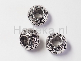 PDM26 1 x pandora style metalen kraal Rondel 9mm 1 + 1 gratis