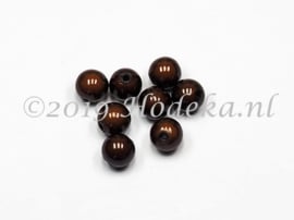 MIR10/23  8 X miracle beads  Donker Bruin 10mm