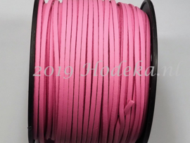 BSV43  1 meter imitatie Leer/Suede Veter Oud Roze 3mm