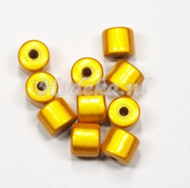 MIT08/02  8 X miracle beads Tube ca 8mm Geel