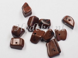 *NSG13  12 x Natuursteen Kraal Bruin Mahonie Obsidiaan
