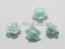 ABK07  6 x Bloemkraal Blauw AB 12 x 8 mm