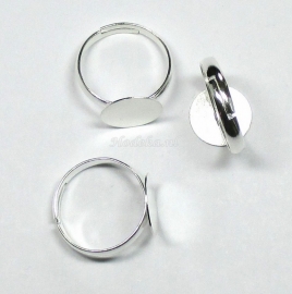 OVR04a  3 x ring voor om je vinger ca. 17 mm 12 mm Zilver kleur 