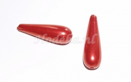 DVE01a  20 x druppel acryl 31x10 mm rood