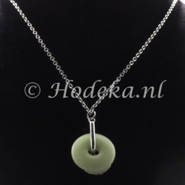 KGD05 ketting met stenen Schijf Glow in the dark Groen