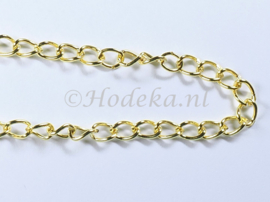 KBH23  10 cm ketting  Goud ca. 5.5 x 3.5 mm