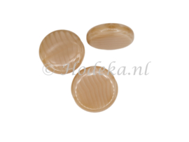 CPR11  5 x Tsjechische Glaskraal platrond 15 x 4mm Beige