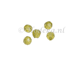 ACP06/20   25 x acryl Kraal rond 6mm Olivine