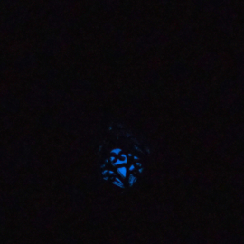 KGD04 ketting met Kubus Glow in the dark Blauw