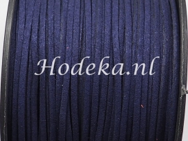 BSV28  1 meter imitatie Suede Veter heel Donker Blauw 3mm