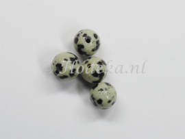 NSR08/01   5 x natuursteen kraal *Dalmatiër jaspis* rond 8mm
