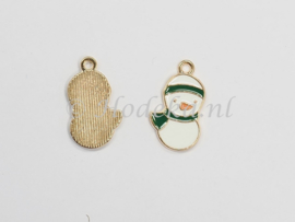 KBD24  1 x  Kerstbedel Pinguïn  Groen 20 x 13 mm