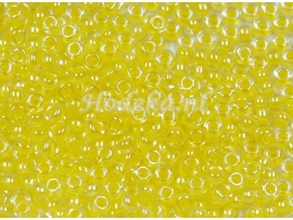 Opruiming van de CRP10/02a  50 gram Preciosa Rocailles 10/0 Tranparant yellowlined