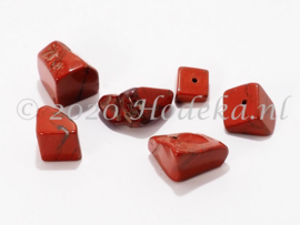 NSG11 12 x Natuursteen Kraal Rode/Bruine steen Jaspis