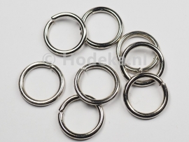 BHR14   18 ringetjes 12 mm  -sterk- Antiek zilver
