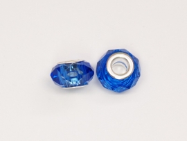 PDG12 1x pandora style glaskraal Donker Blauw