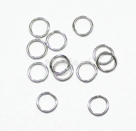 BHR02  30 ringetjes 8 mm  -sterk- Antiek zilver