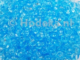CRP08/34a  50 gram Preciosa Rocailles 8/0 Blauw transparant