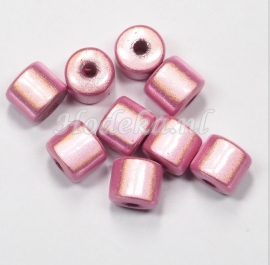 MIT08/07  8 X miracle beads Tube ca 8mm Licht Roze