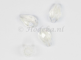 FCT12/02  8 x Facet glaskraal Druppel  Transparant 12 x 8 mm