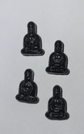 *ACK01  2 x Acrylkraal Buddha Zwart 20 x 14 mm
