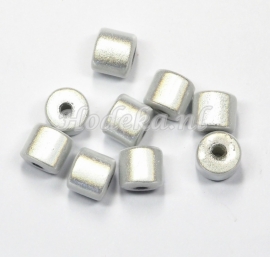 MIT08/09  8 X miracle beads Tube ca 8mm Wit