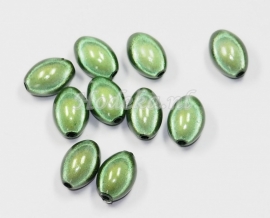 MIO14/15   6 X miracle bead Donker Groen ca. 14mm