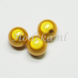 MIR14/04  4 X miracle beads Geel  ca. 14mm