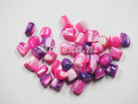 SCH23  20 x Schelp Stukjes Roze ca. 7 x 6 mm