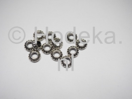 PDM22 2 x pandora style metalen kraal Rondel 10mm