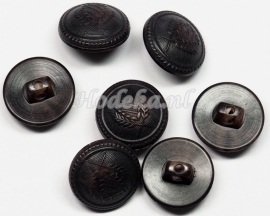 KNO95  1 x  knoop met oog Bruin ca. 15 mm