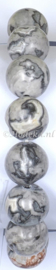 ABP04-13  Unisex armband met natuurstenen kralen*Map Stone*