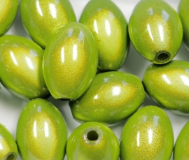 MIO14/20   6 X miracle bead Groen ca. 14mm