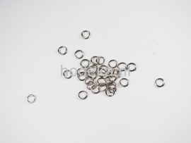 BHR12b  500 ringetjes 4mm  antiek zilver kleur