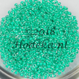 CRP11/69  12 gram Preciosa Rocailles 11/0 Transparant groene kern