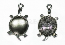 BDG15  1 x Bedel Schildpad Antiek Zilver 34 x 18mm