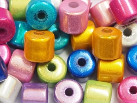 MIT08/20  40 X miracle beads Tube 8mm Kleuren Mix
