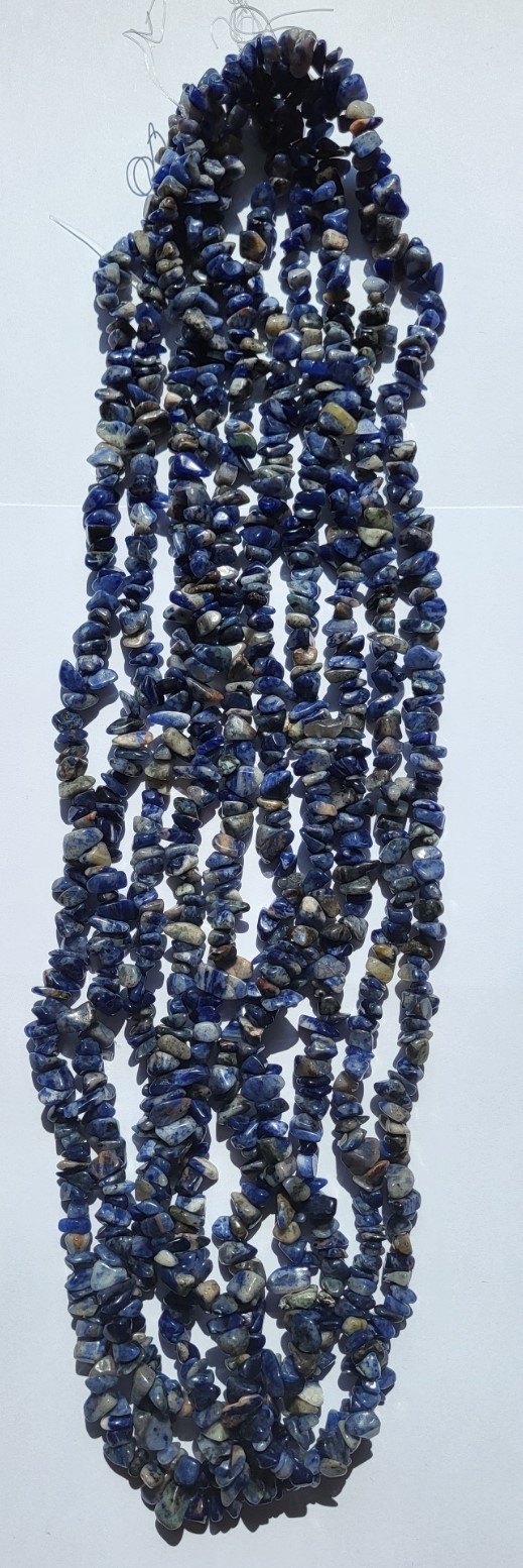 *NST34a   1 streng ca. 80 cm. natuursteen *Blauwe vlek Jaspis* top Kwaliteit