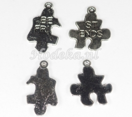 BDG29 1 x Breekbedel Puzzel Antiek Zilver Best Friends