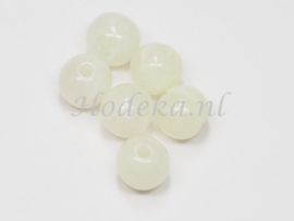 ACP06/01   20 x acryl kraal rond 6mm Gemêleerd Creme