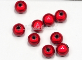 MIR10/01  8 X miracle beads Rood  ca. 10mm